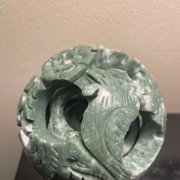VNT 4 Layered Lucky Jade Puzzle Balls for good fortune and Mental Focus Handmade - Picture 3 of 5